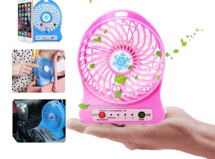 3 Speed Mini Portable Handheld Rechargeable Fan With LED Light