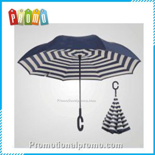 Double Layer Inverted Umbrella with C shape handle
