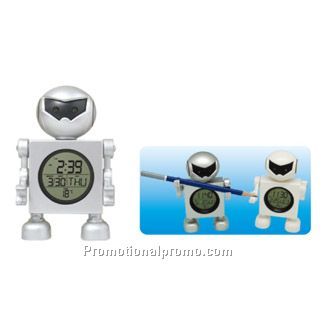 Mini Robot Alarm Clock with Pen Holder