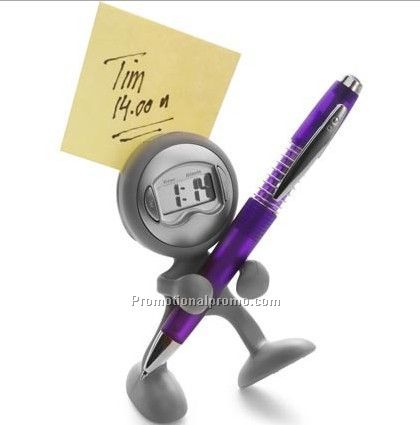 Multi-function human shape silicone alarm clock with note holder