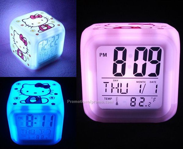 Stocked changing color LED alarm clock