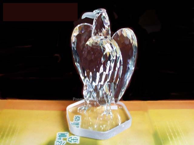 Crystal Eagle W Base (Silver Medallion)