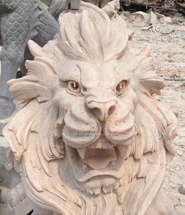 stone lion carving statue