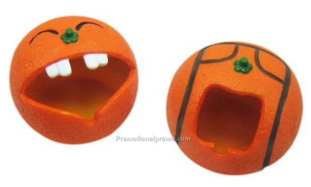Resin Orange Ashtray Laugh/ Sleepy