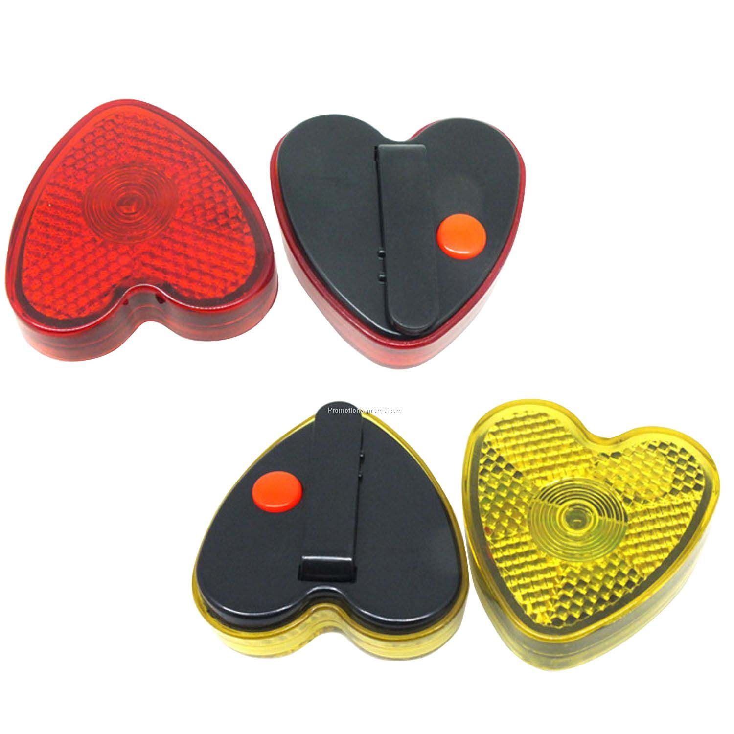 Promotional light up heart shaped safety reflector
