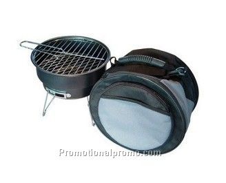 Mini Foldable Stove Round Barbecue Grill Charcoal Outdoor Portable BBQ Grill With Ice Bag Cooler Pack