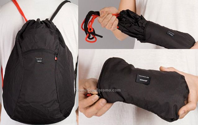 Foldable drawstring backpack