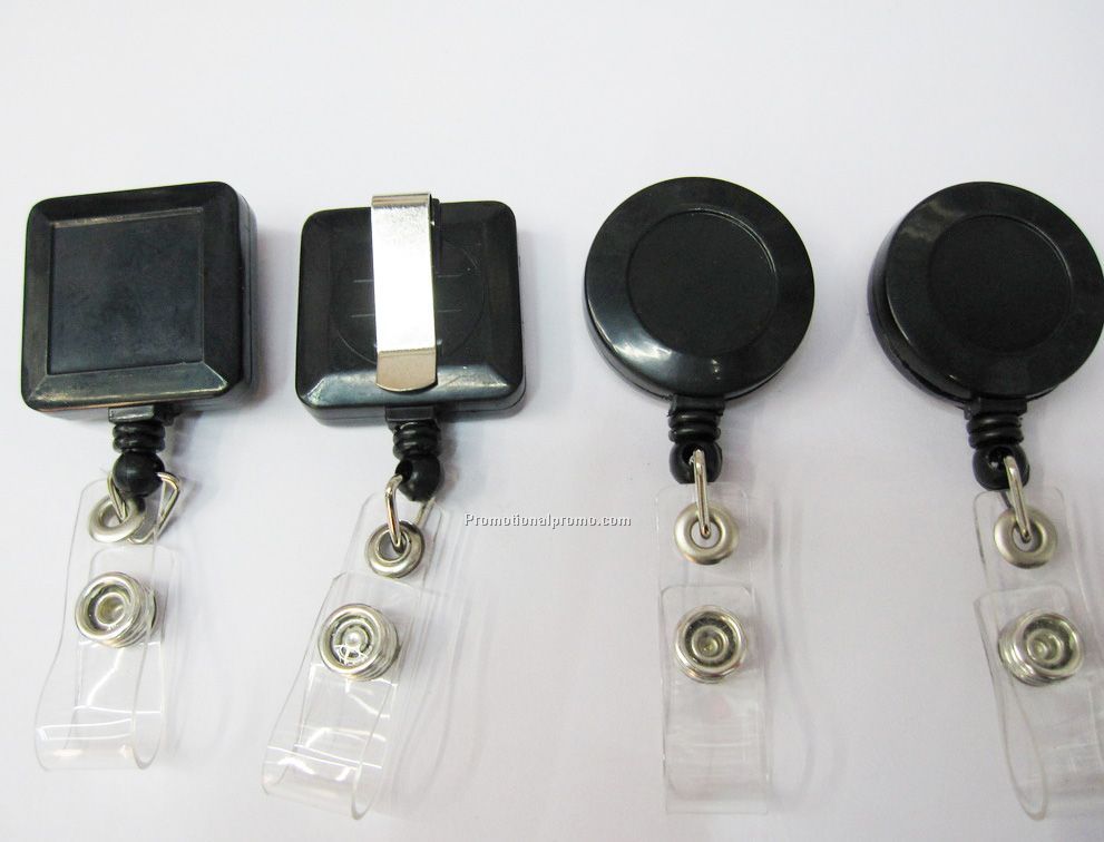 promotional Round and Square Retractable Badge Holder
