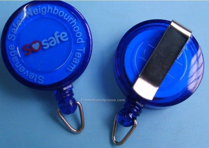 Plastic retractable badge holders