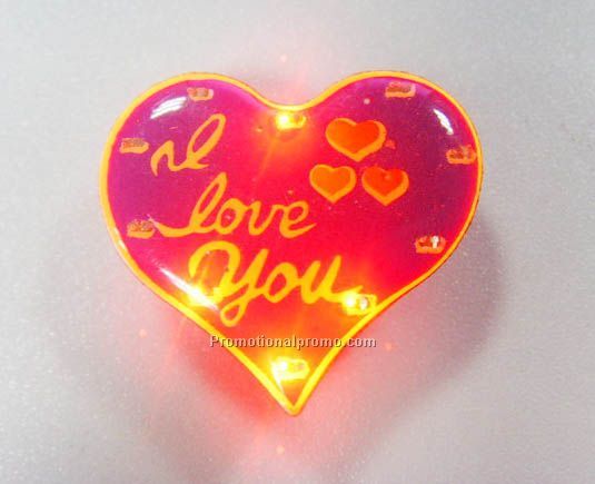 Flashing heart badges