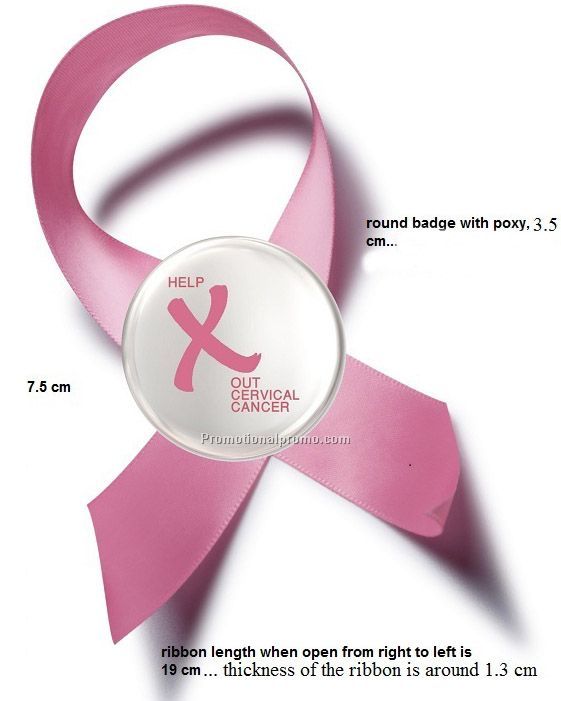 X Ribbon with round epoxy sticker