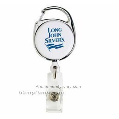 Plastic Housing Metal Trim Badge Reels with a clip on the back