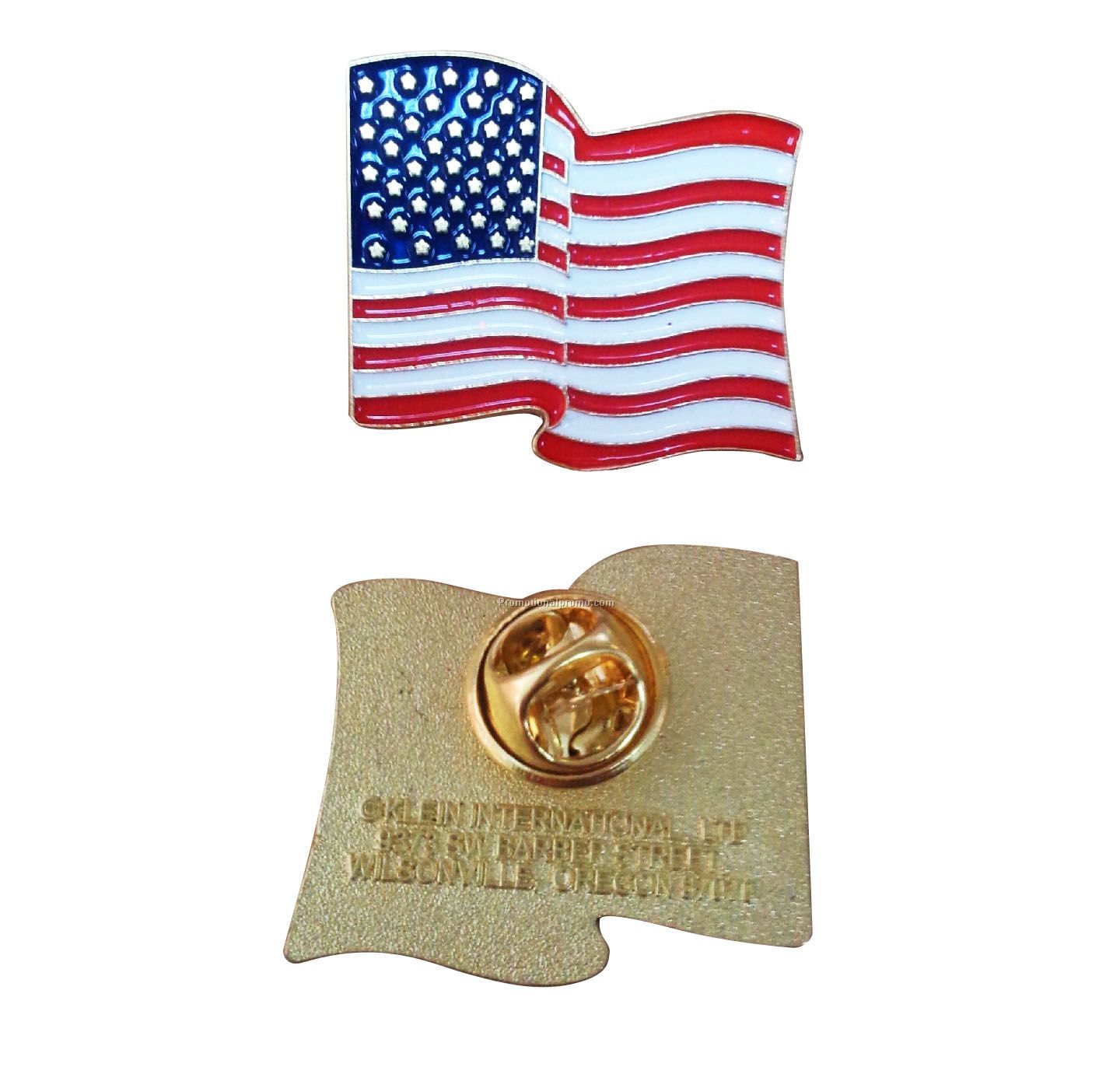 Metal American Flag Stamping Pins and Badges
