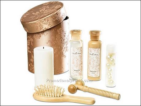 Badset in stoffen geschenkdoos