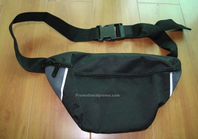 Promotional 600D Polyester Waist bag with reflective stripe