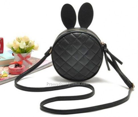Quilted PU Leather Rabbit Ears Shoulder Bag Satchel