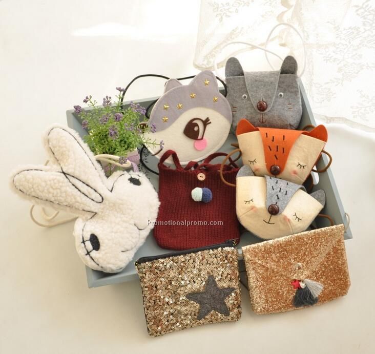 Cartoon cute fabric messenger bag