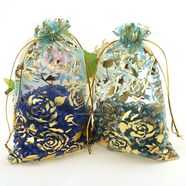 Gilding rose organza bag