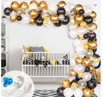 Balloons Set Black Gold Balloons Garland Arch Kit Fringe Curtain for New Year Graduations Party Decorations