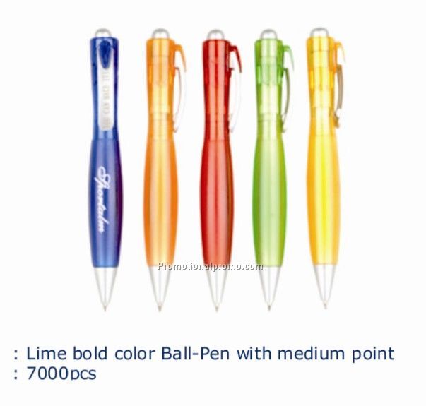 Lime bold color Ball Pen with medium point