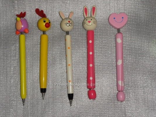 Tropical ring bar pen/Maraca Pen/Wooden pen