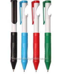 Plastic Ballpoint Pen with Bottle Opener