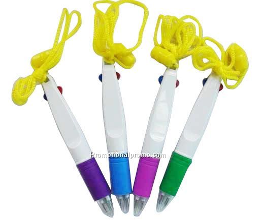Lanyard Ballpoint Pen with 2-color refills