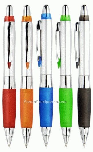 Promotional ballpoint pen with metal clip