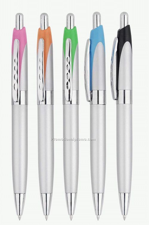 Customized color blalpoint pen with metal clilp