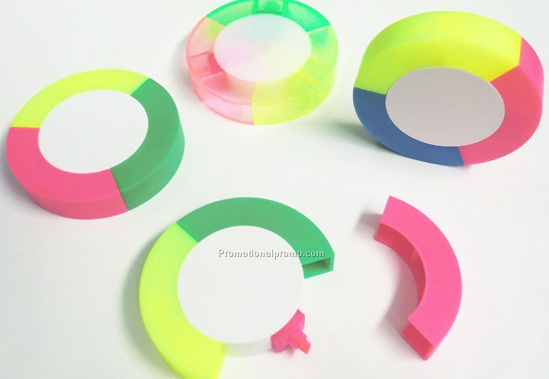 3 color round shape highlighter set