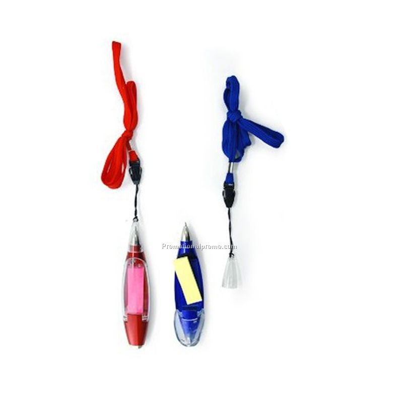 Sticky note led ball pen with lanyard
