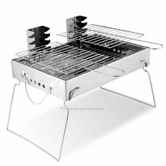 Stainless steel camping barbecue grill, high-end folding barbecue grill