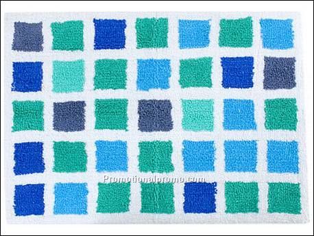 Bath mat Mosaic cotton blue
