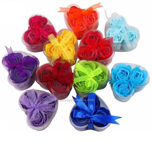 Fashion color soap flower 3 pieces one set