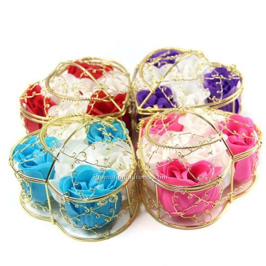 Delicate gift, 6 pieces high quality mixed color soap flower