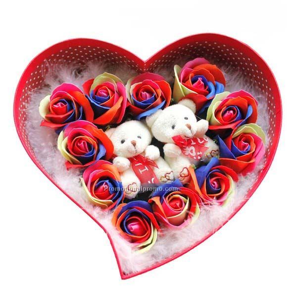 Rainbow style mixed color soap flower, creative valentines gift mother's day gift