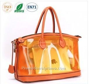Stylish Clear EVA + PU Cosmetic Bag