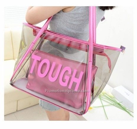 Customized hot fashion transparent beach bag
