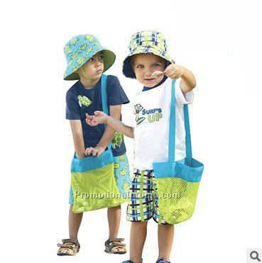 Small size sand away waterproof mesh beach bag for children