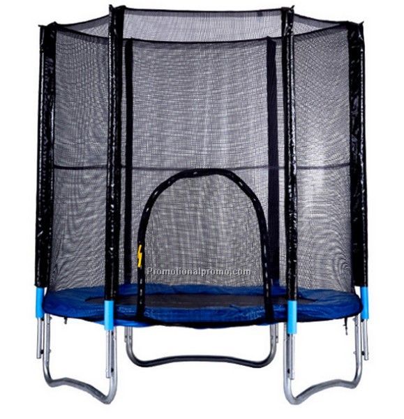 8FT SPRINGLESS KIDS ROUND OUTDOOR TRAMPOLINE WITH ENCLOSURE SAFETY NET PADDING