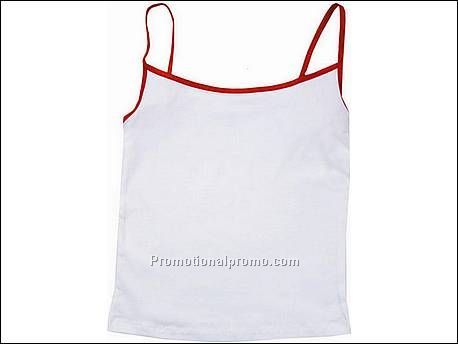 Bella Camisole Tank Top Contrast, White/Red