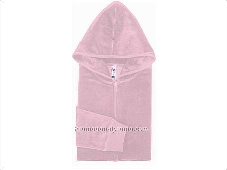 Bella Sweatshirt Velour Hooded, Pale Pink