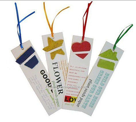 Recycled seed paper bookmark or business card