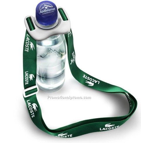 Bottle holder with adjustable lanyard