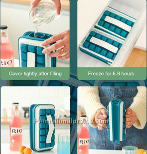 Silicone Water Bottle Ice Box Foldable Frozen Drink Ice Cube Bag Food Grade Silicone Storage Ice Box Making Water Bottle