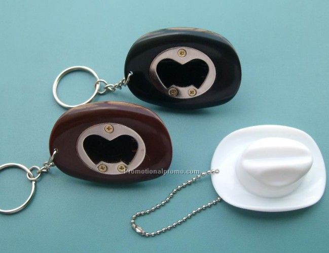 Promotional Cowboy Caps Bottle Opener with Keyring