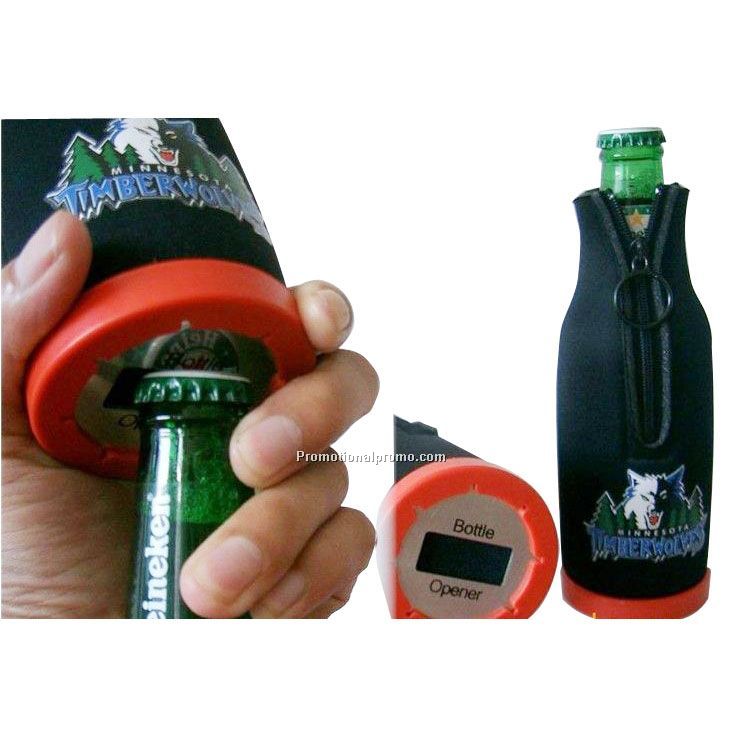 Neoprene Beer Cover with Bottle Opener
