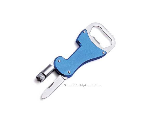 bottle opener with LED light and knife