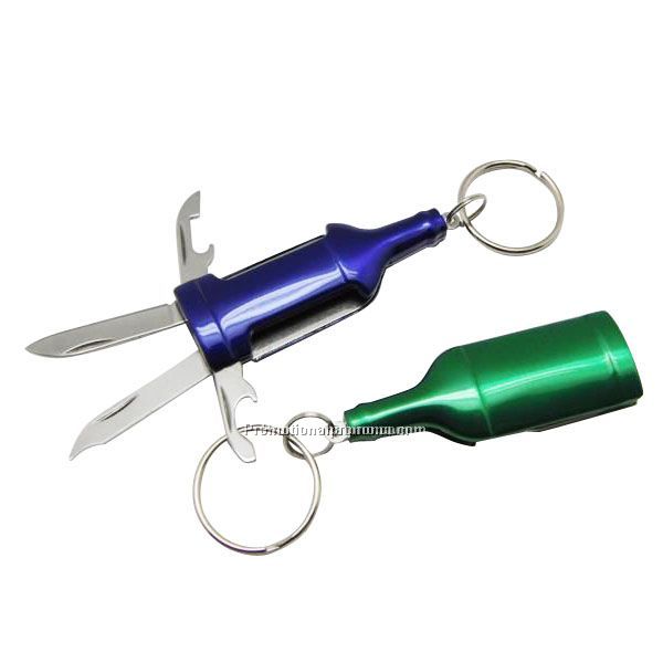 Small bottle opener-Beer bottle opener, can opener, knife, nail file, four in one