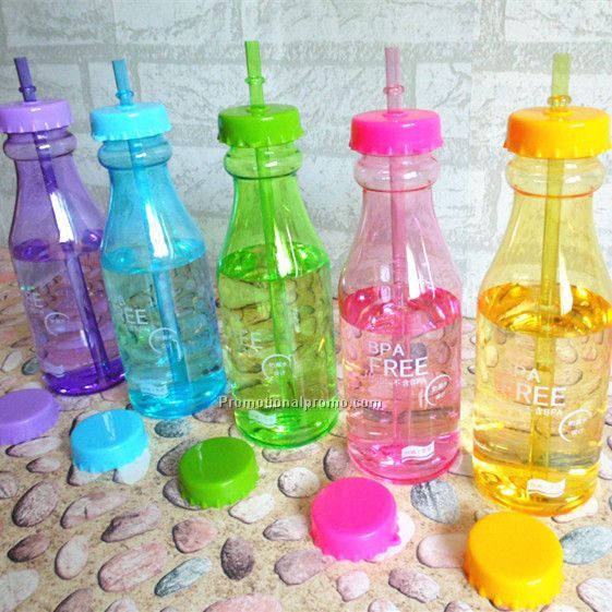 Portable BPA free straw bottle